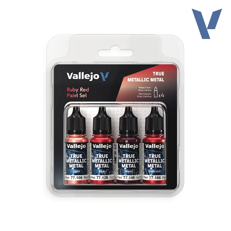 [VAL 77.254] Vallejo : Ruby Red Paint Set │ True Metallic Metal 