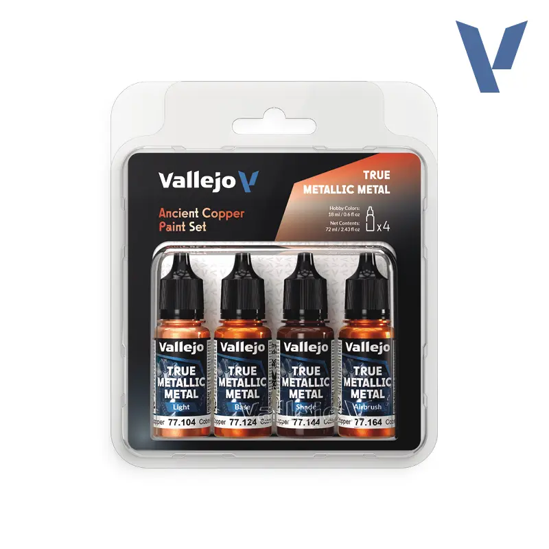 Vallejo : Ancient Copper Paint Set │ True Metallic Metal 