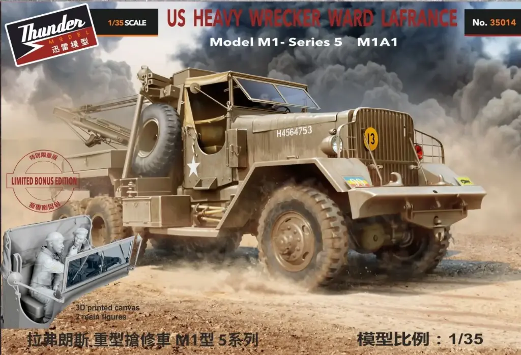 [THU 35014F] Thunder Models : US Heavy Wrecker Ward La France Model M1 │ Series 5 M1A1 avec Figurines
