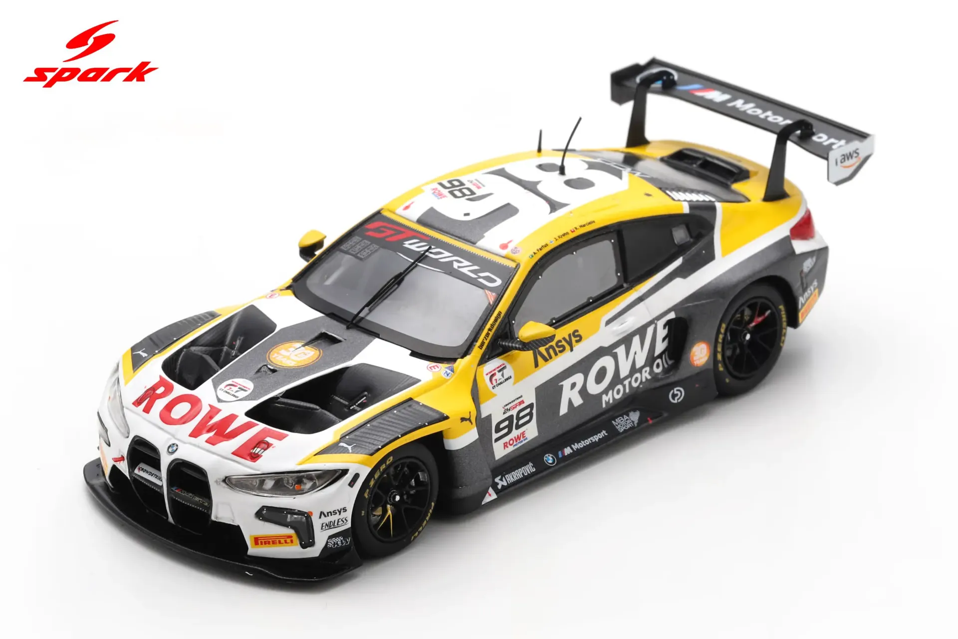 [SPK SB851] Spark : BMW M4 GT3 EVO No.98 Rowe Racing 5th 24H Spa 2025 A. Farfus - J. Krohn - R. Marciello (1/43)