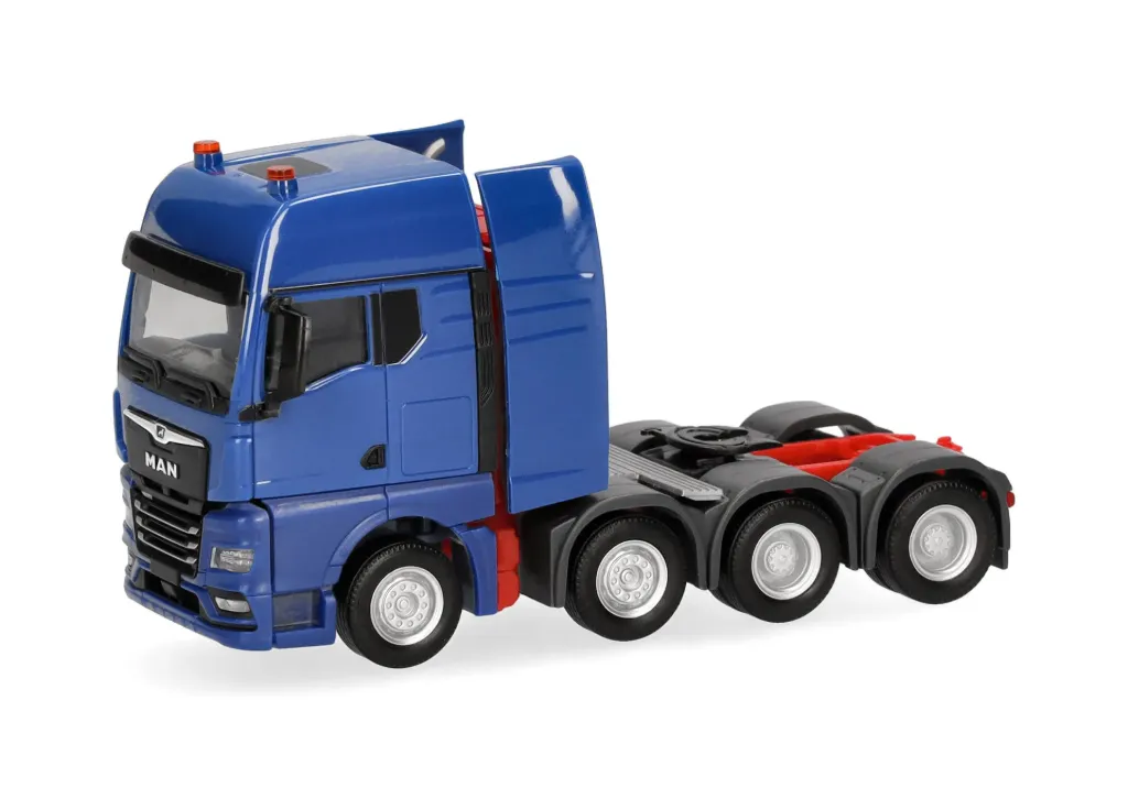 Herpa : Tracteur lourd MAN TGX GX 4 essieux (suspension pneumatique, 8x4) - Bleu