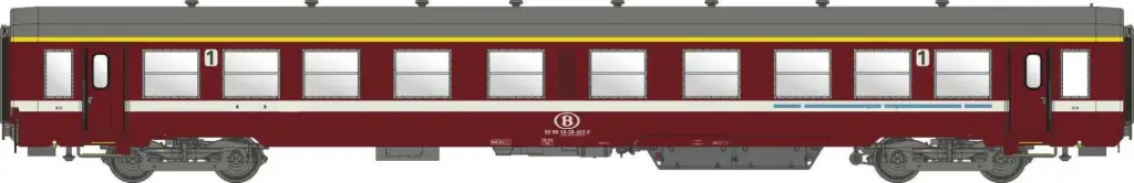 Models World : Voiture K4 1° Classe Bogies Y24 SNCB-NMBS