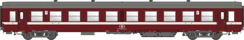 Models World : Voiture K4 2°Classe Bogies Y16 SNCB-NMBS