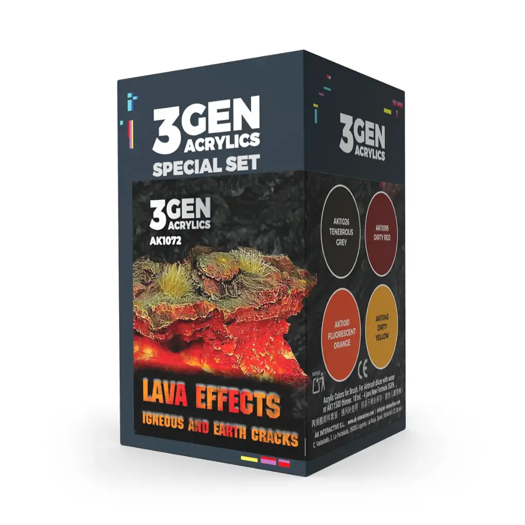Ak : Lava Effects - Igneous and Earth Cracks │ 3Gen Acrylics Special Set • Wargame Series