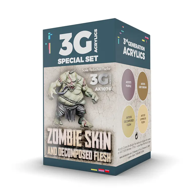 Ak : Zombie Skin and Decomposed Flesh │ 3Gen Acrylics Special Set • Wargame Series