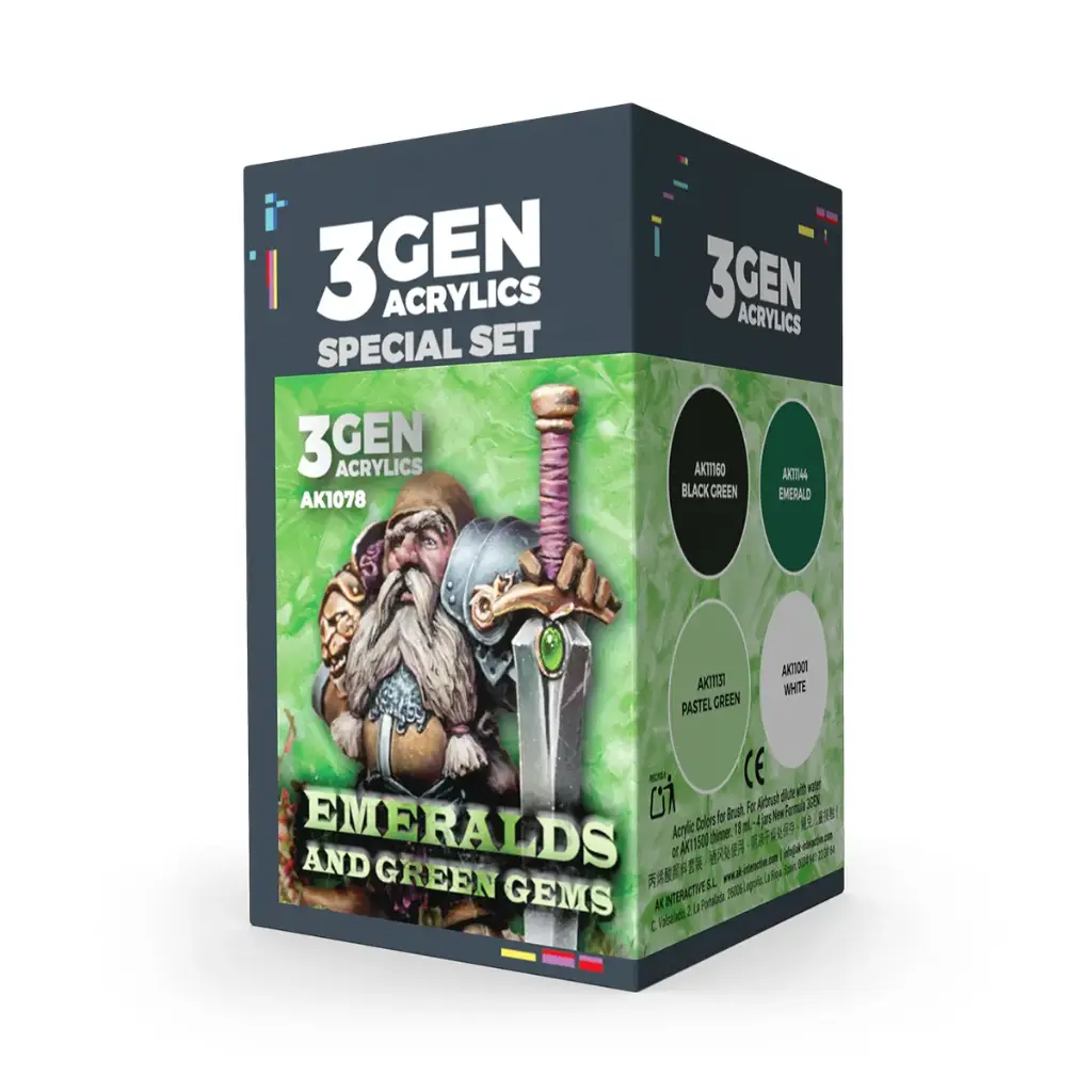 [AK AK1078] Ak : Emeralds and Green Gems │ 3Gen Acrylics Special Set • Wargame Series
