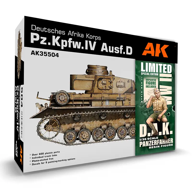 [AK AK35504-A] Ak Interactive: German Africa Corps - Pz.Kpfw.IV Ausf.D │ Limited Special Edition