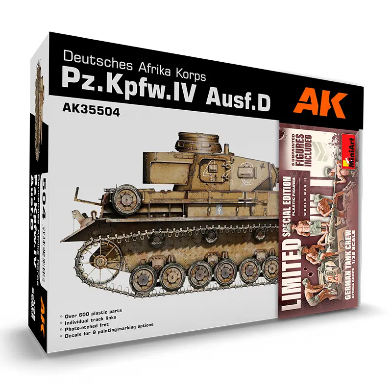 [AK AK35504-B] Ak Interactive : Deutsches Afrika Korps - Pz.Kpfw.IV Ausf.D │ Limited Special Edition 