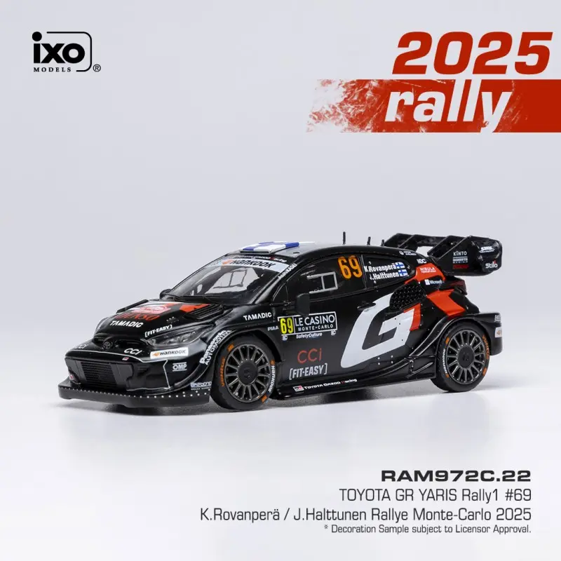 [IXM RAM972c] Ixo Models : Toyota Yaris GR Hybrid Rally1 │ No.69 4th Rallye Monte Carlo 2025 Kalle Rovanpera - Jonne Halttunen