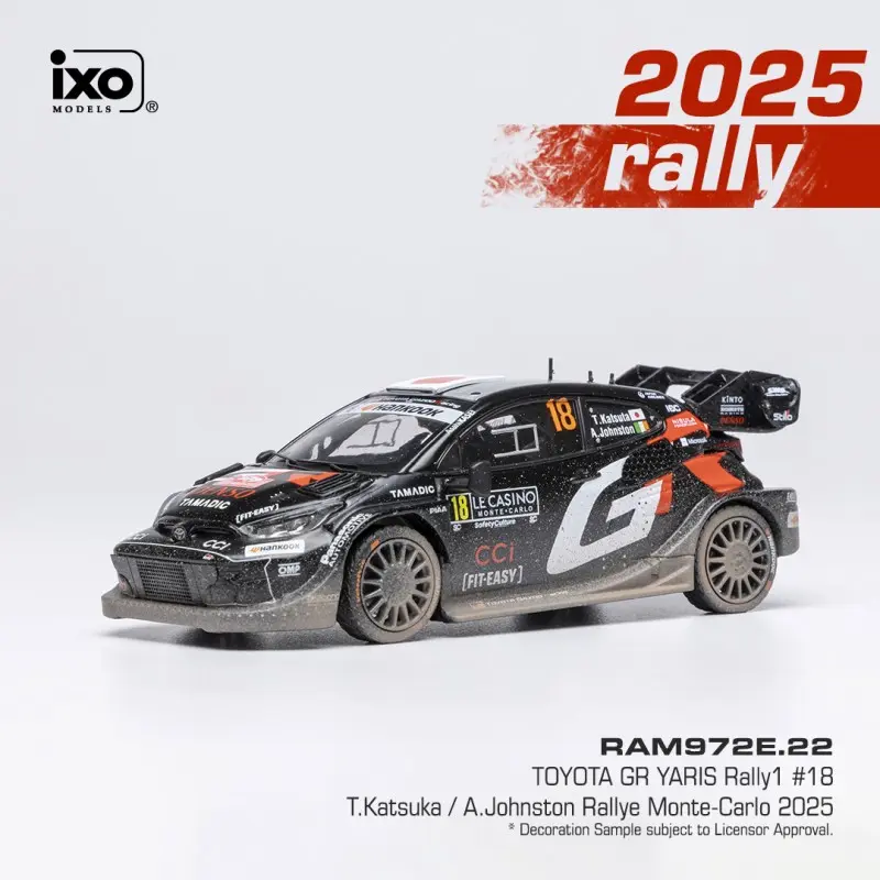 [IXM RAM972E] Ixo Models  : Toyota Yaris GR Hybrid Rally1 │ No.18 Rallye Monte Carlo 2025 Takamoto Katsuka - Aaronh Johnston [1/43]
