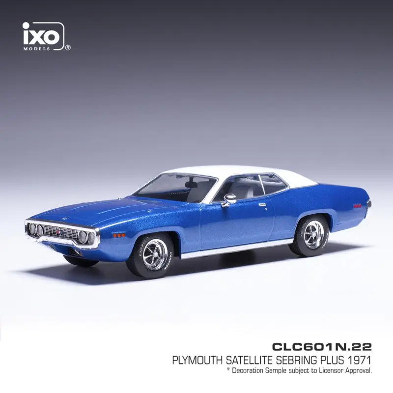 Ixo Models : Plymouth Satellite Sebring Plus │ 1971 Bleu White [1/43]