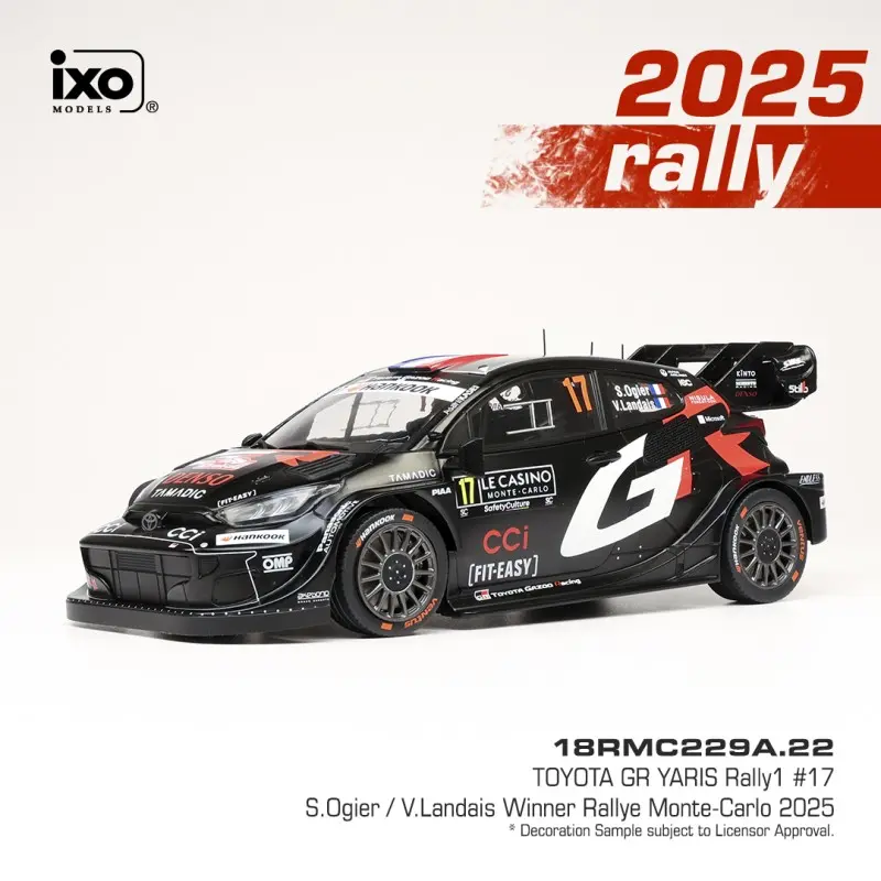 Ixo models : Toyota Yaris GR Hybrid Rally1 17 Winner Rallye Monte Carlo 2025 Sebastien Ogier - Vincent Landais