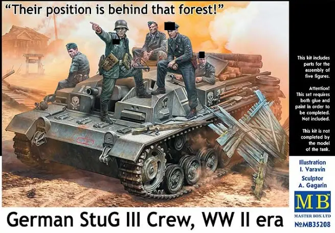 [MAR MB35208] Master Box : WWII German StuG III Crew. "Their Position is behind that Forest!"