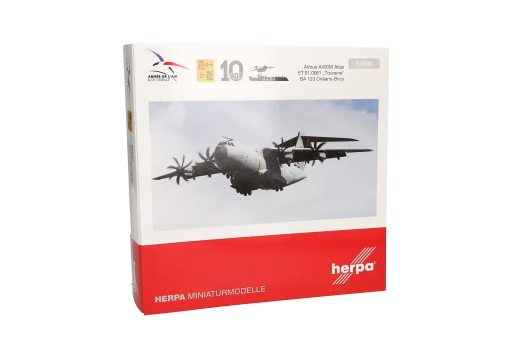 Herpa : French Air Force │ Escadron de Transport 1/61 Touraine – BA 123, Orléans-Bricy "10 Years of A400M" 