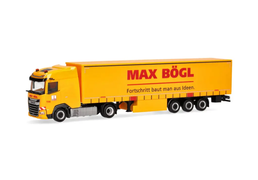 Herpa : DAF XG curtain canvas semitrailer truck "Max Bögl" 