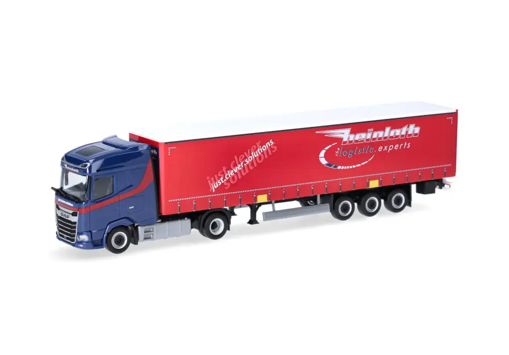Herpa : DAF XG curtain canvas semitrailer truck "Heinloth" 