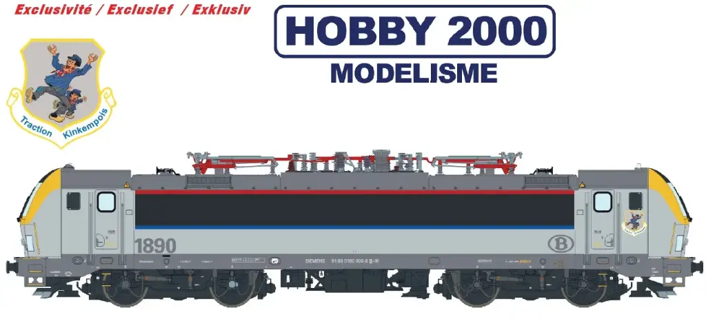 LSmodels : Locomotive électrique 1890 "Logo Traction Kinkempois " SNCB-NMBS Exclusivité Hobby2000. DC Sound
