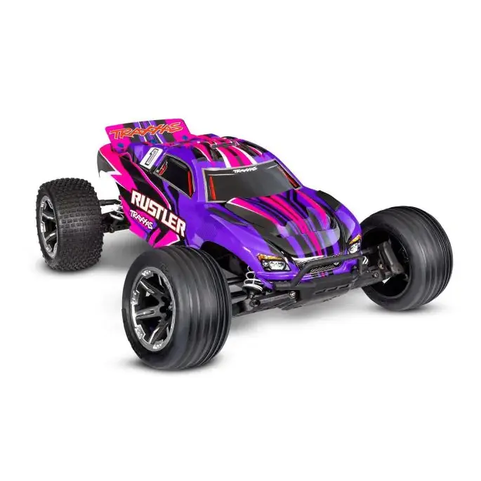 [TAX 37254-8-PINK] Traxxas : Rustler 2WD Brushed HD