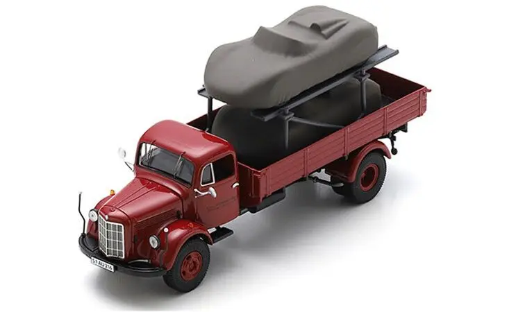 Schuco : Mercedes-Benz L3500 "Porsche-Renndienst" with Porsche 718 RS [1/43]