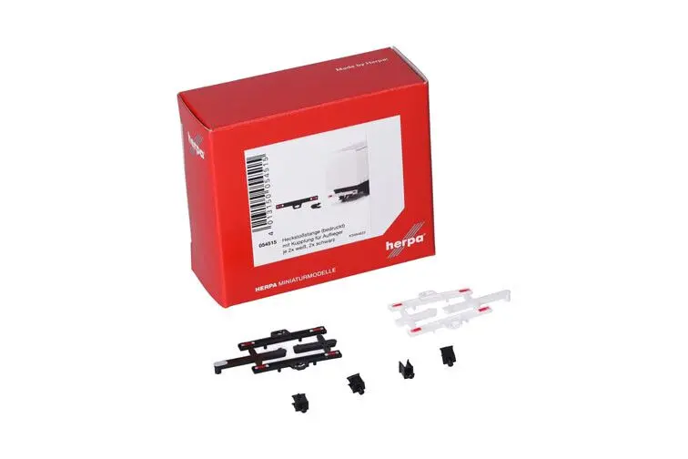 Herpa : Pare-chocs arrière pour camions avec attelage (2x blanc, 2x noir, décoré)