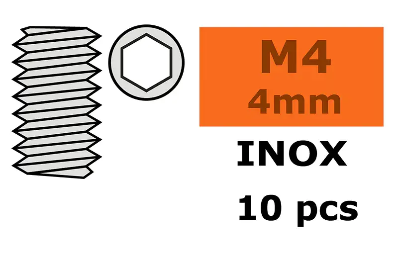 [RTEC GF-0205-007] RevTec : Vis sans tête M4x4 - Inox (10pcs)