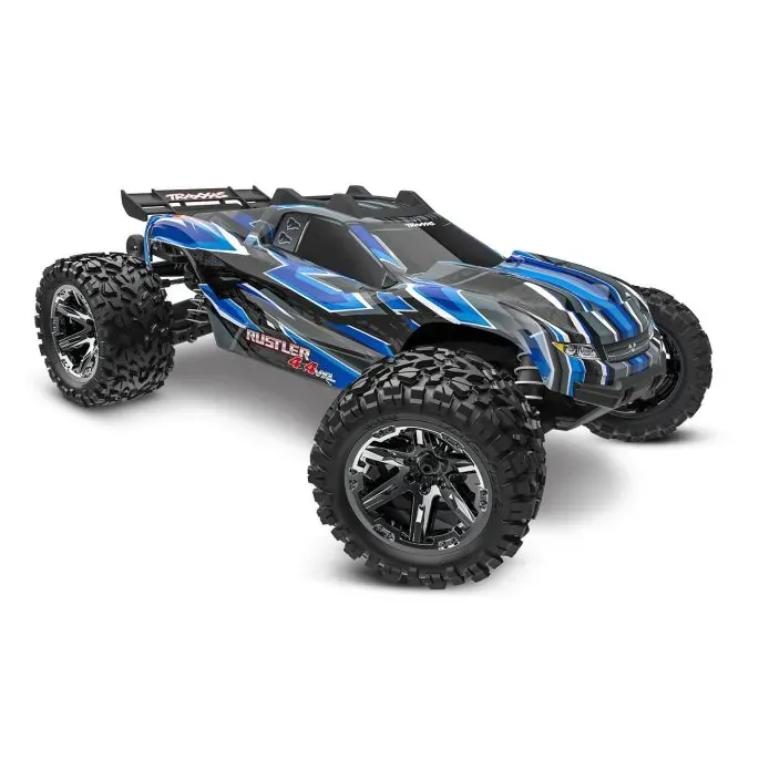 [TAX 67376-4-BLUE] Traxxas : Rustler 4x4 VXL HD TQi TSM