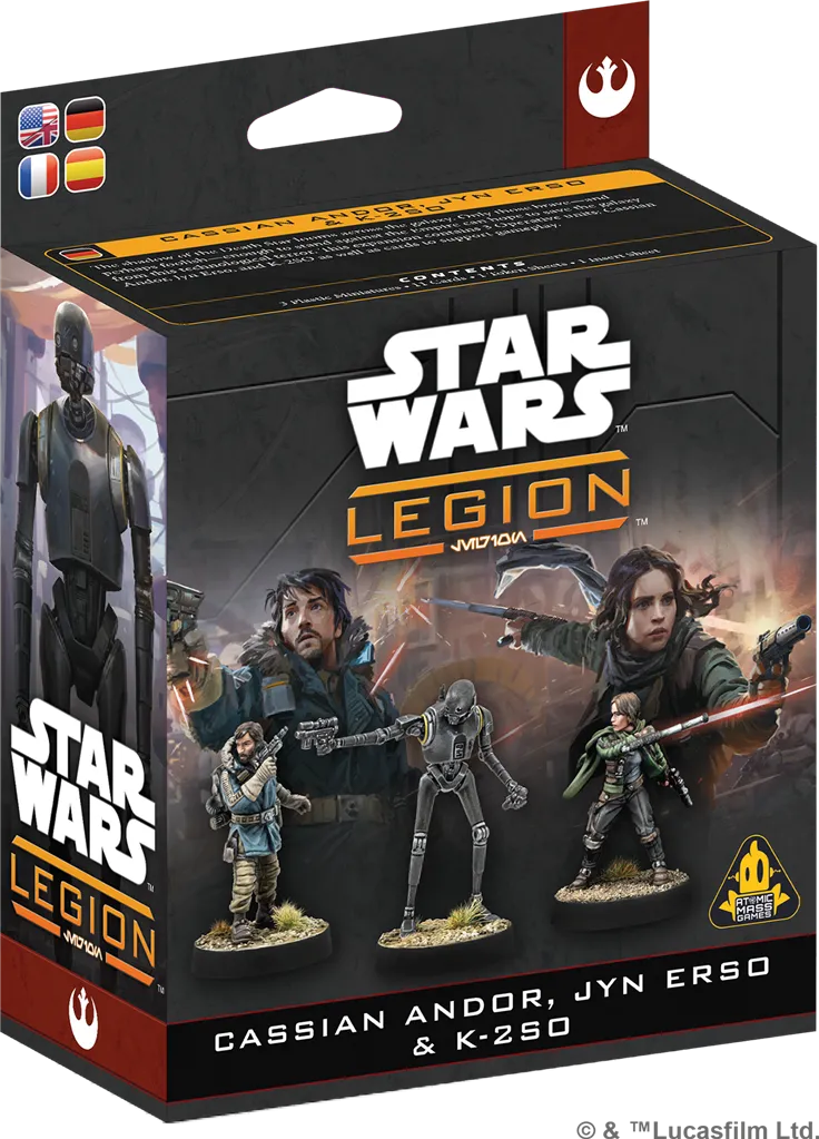 [AMG SWQ39ML] Alliance Rebelle : Cassian Andor, Jyn Erso & K-2SO [Multi-Langue] │ Star Wars LEGION