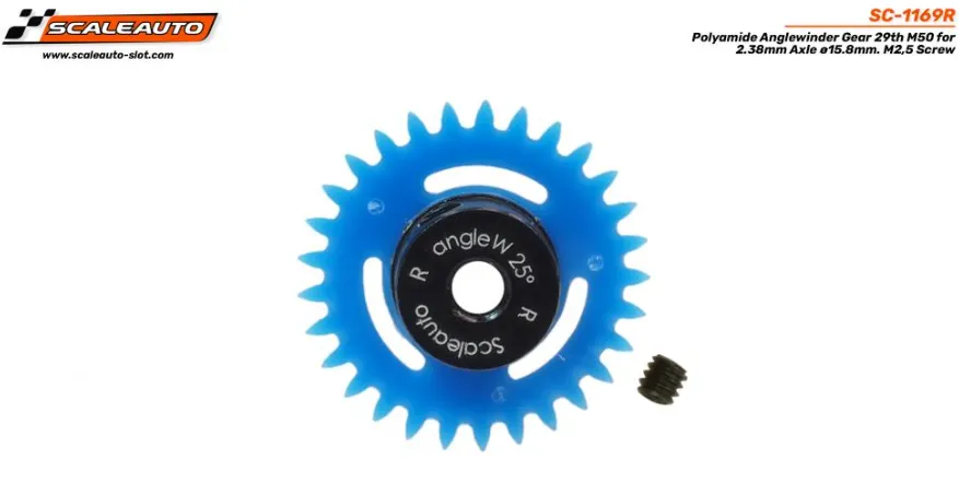 [SCT SC-1169R] Scaleauto : Couronne 29d. Sidewinder M50 ø16,5mm Procomp-RS Polyamide para eje 2.38mm y Tornillo M2,5