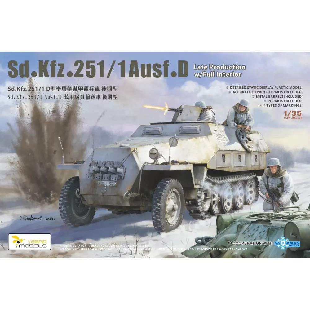 Vespid Models : Sd.Kfz.251/1 Ausf.D - Late Production w/full Interior