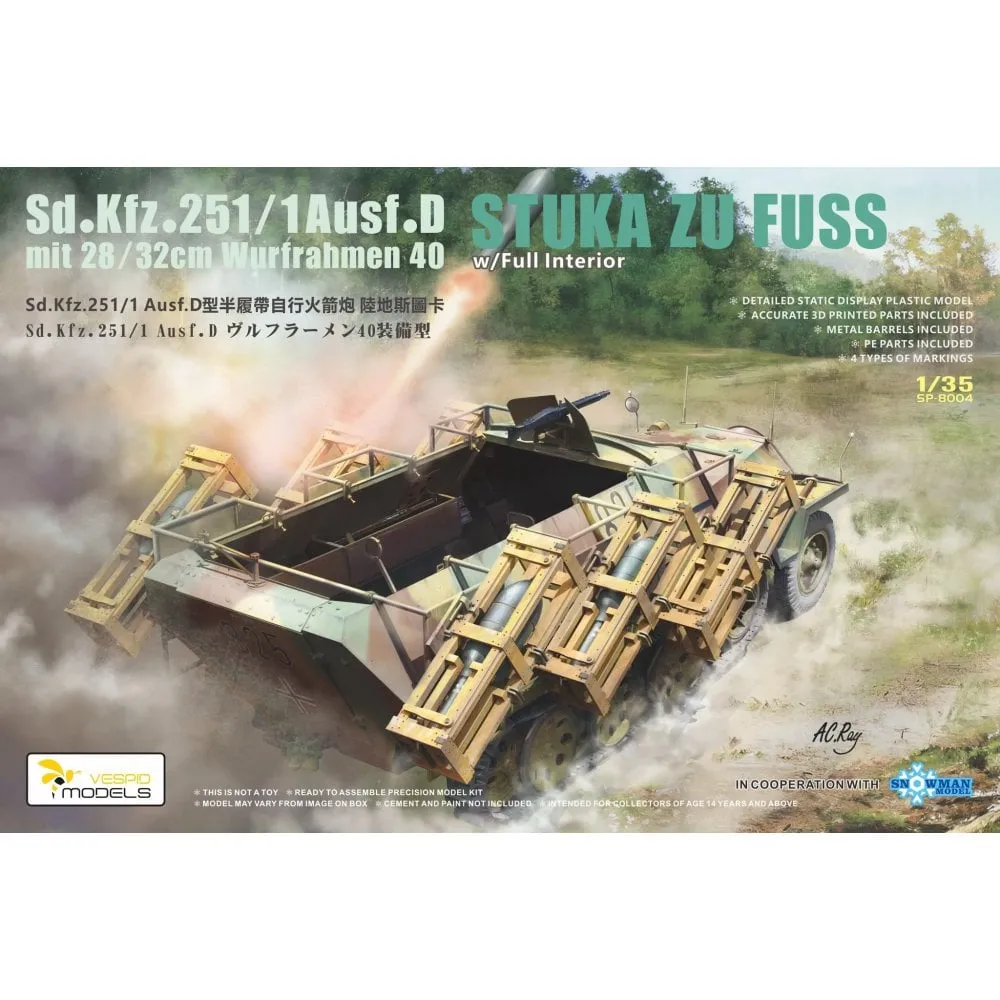[VMOD SP-8004] Vespid Models: Sd.Kfz.251/1 Ausf.D - with 28/32cm Launch Frame 40 Stuka on Foot with full Interior