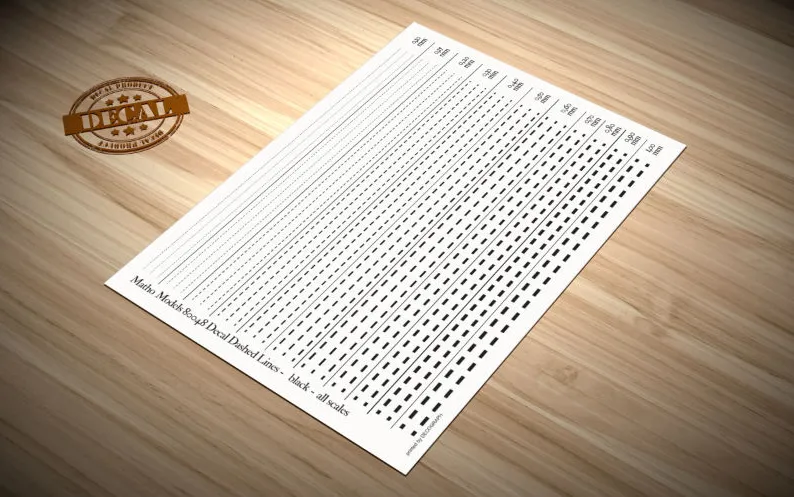 [MTH 80048] Matho Models : Decal Dashed Lines │ Black