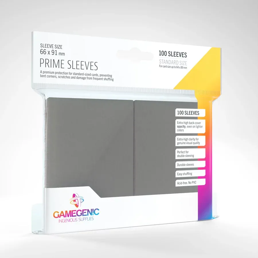 [GEG 10025ML] GameGenic : Sleeves Taille Standard (64x89mm) "Grey Back" (100pcs)