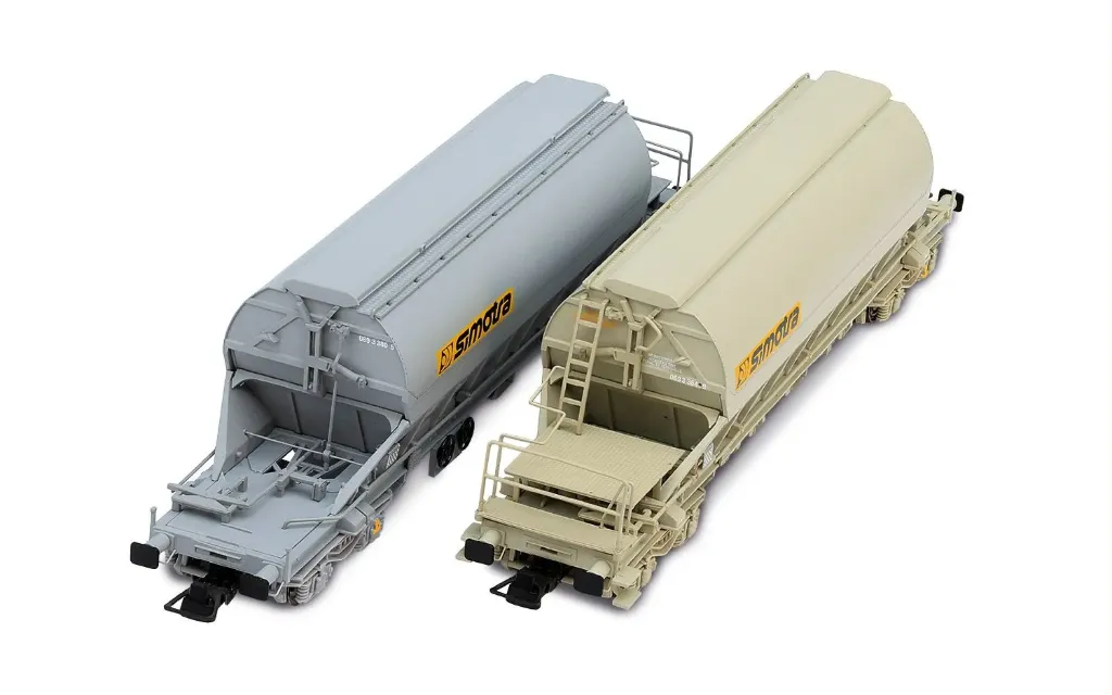 Jouef :  VTG FRANCE coffret de 2 wagons-trémies à 4 essieux Taoos, livrée gris « Simotra » - ép.V