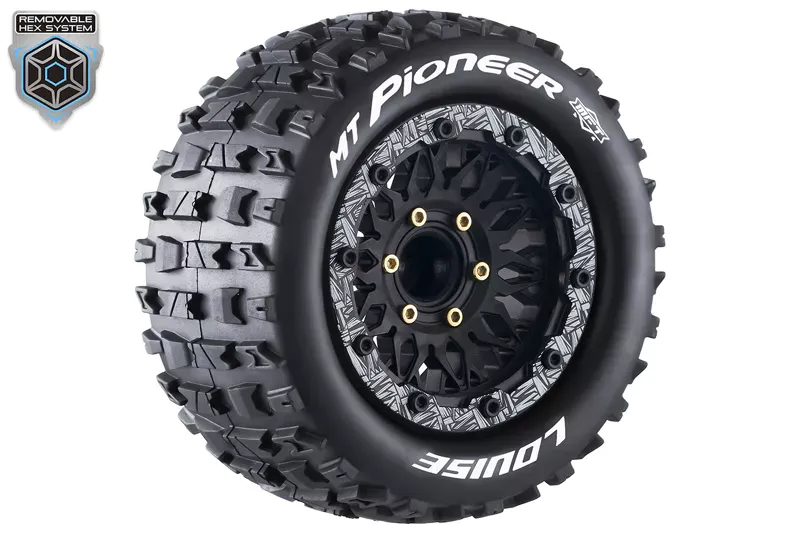 [LRC T3314SX] Louise RC : Pneu ST Hummer MFT collé sur Jante 2.8 Noir Bead-Lock - HEX Amovible 12/14/17mm │ 4WD [Front/Rear]