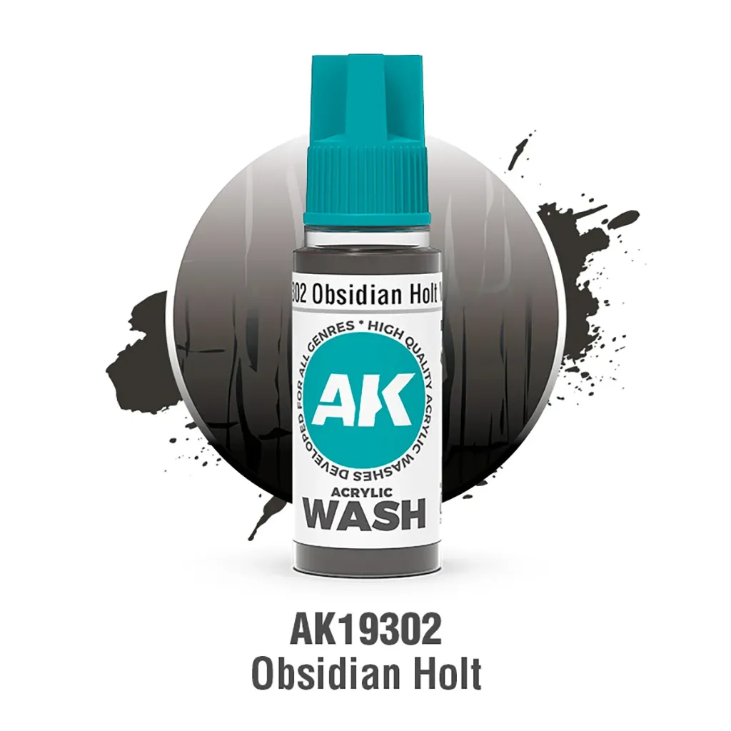 [AK AK19302] Ak Interactive : Obsidian Holt Wash (18ml) │ Acrylic Washes