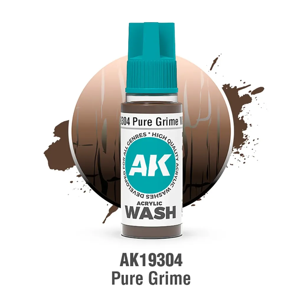 Ak Interactive : Pure Grime Wash (18ml) │ Acrylic Washes