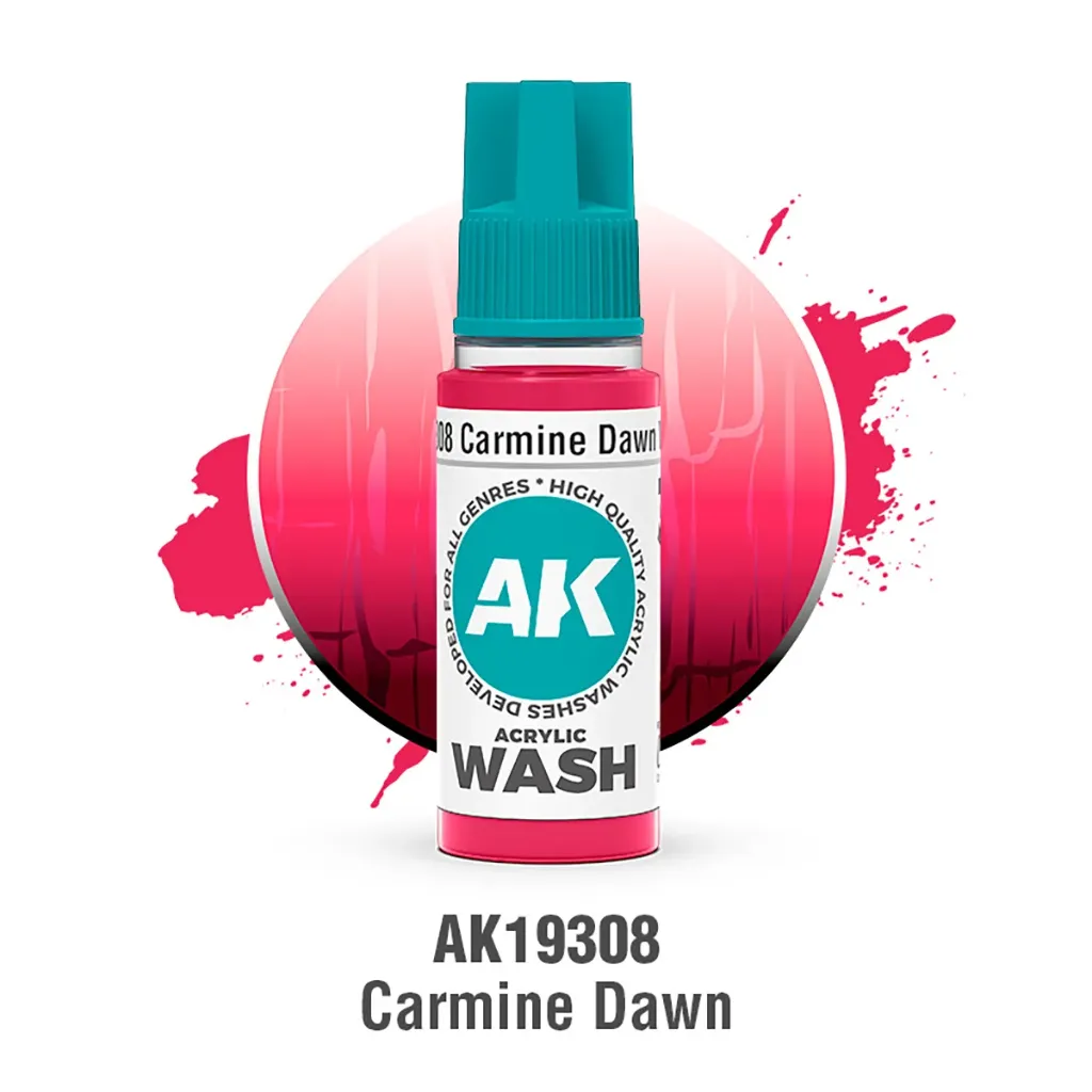 Ak Interactive : Carmine Dawn Wash (18ml)│ Acrylic Washes