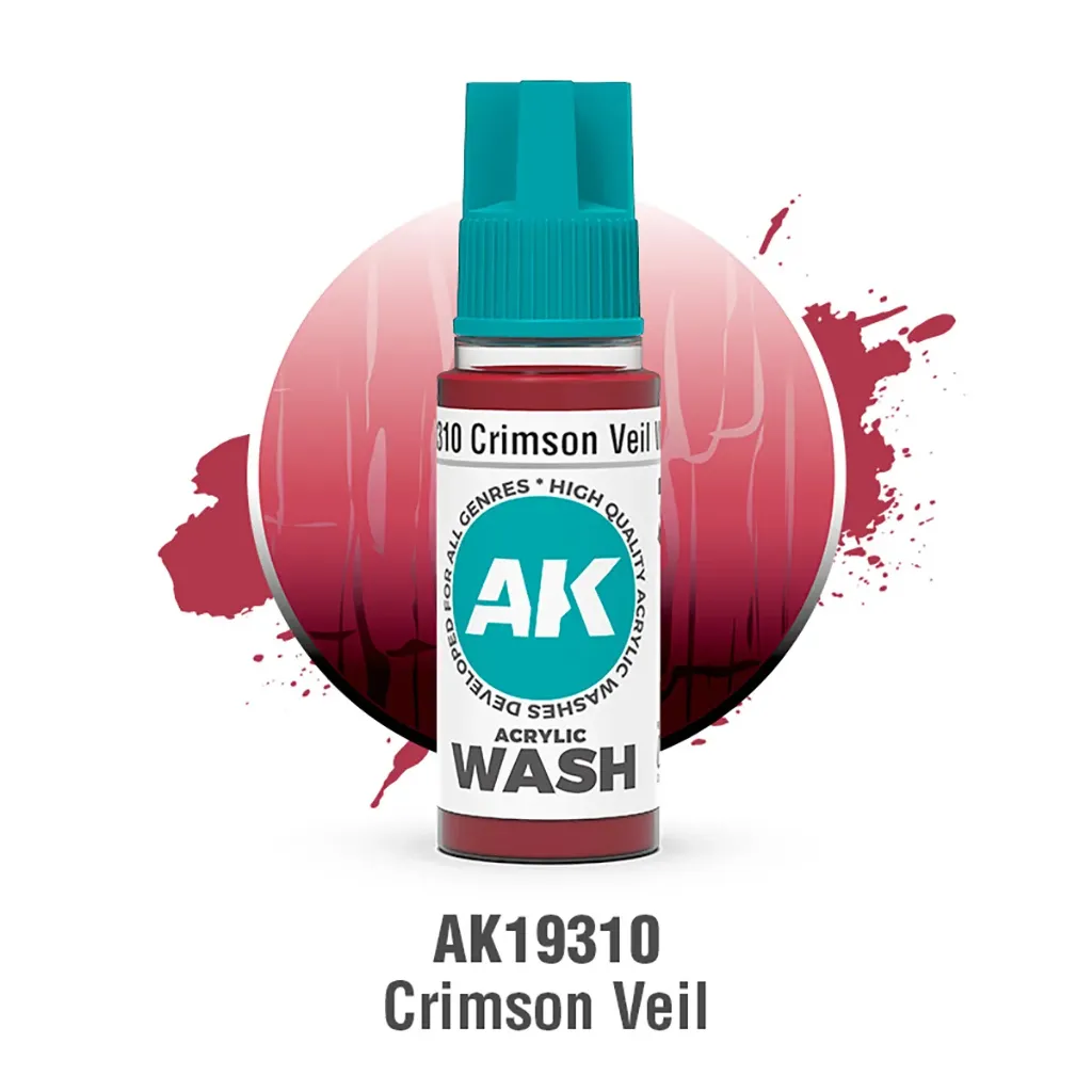 Ak Interactive : Crimson Veil Wash (18ml) │ Acrylic Washes