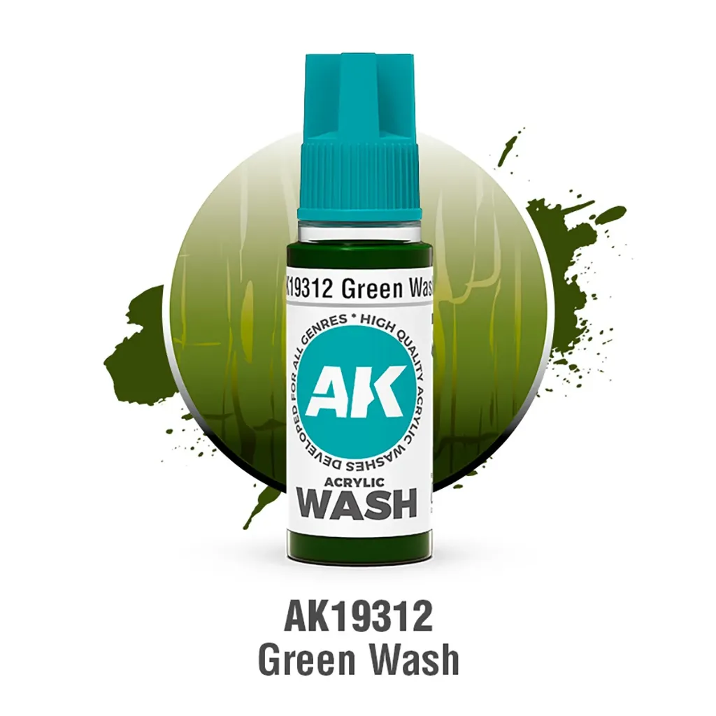 [AK AK19312] Ak Interactive : Green Wash (18ml)│ Acrylic Washes