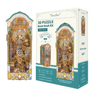 Tonecheer : Clock Tower 3D Puzzle Book Nook Kit LED