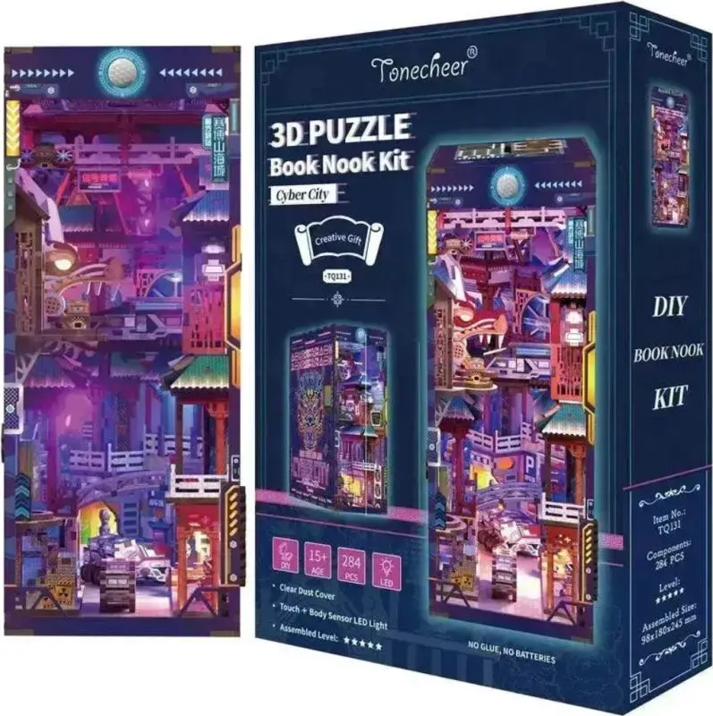 [TON TQ131] Tonecheer : CyberCity 3D Puzzle Book Nook Kit -LED