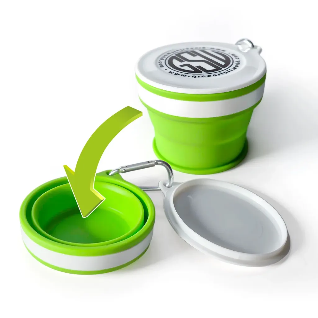 [GSW 6520] Green Stuff World : Opvouwbaar Siliconen Verfwaterbakje met Deksel 170ml