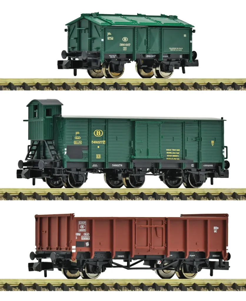 Fleischmann : 3 Wagons Marchandises DC SNCB-NMBS Epoque III (1/160)