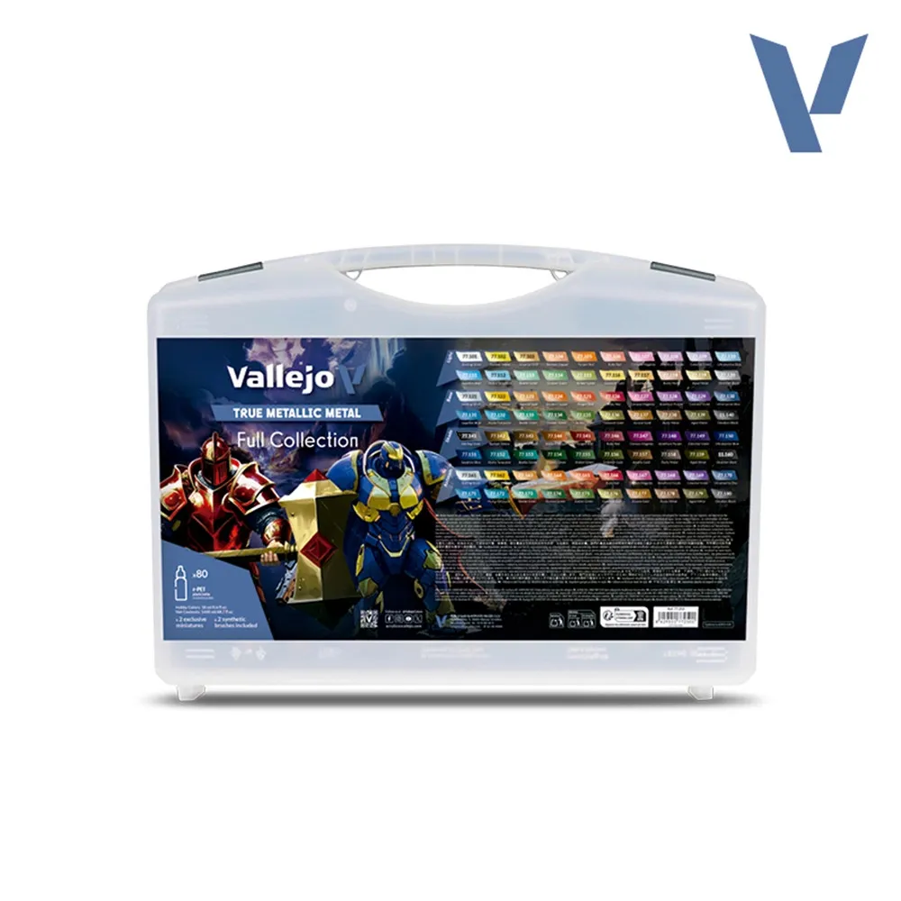 [VAL 77.250] Vallejo : Collection Complète "True Metallic Metal" Full (80pcs)
