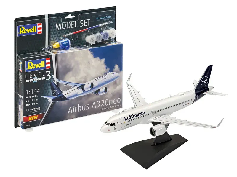[REV 63942] Revell : Set de modèles réduits Airbus A320neo Lufthansa "New Livery