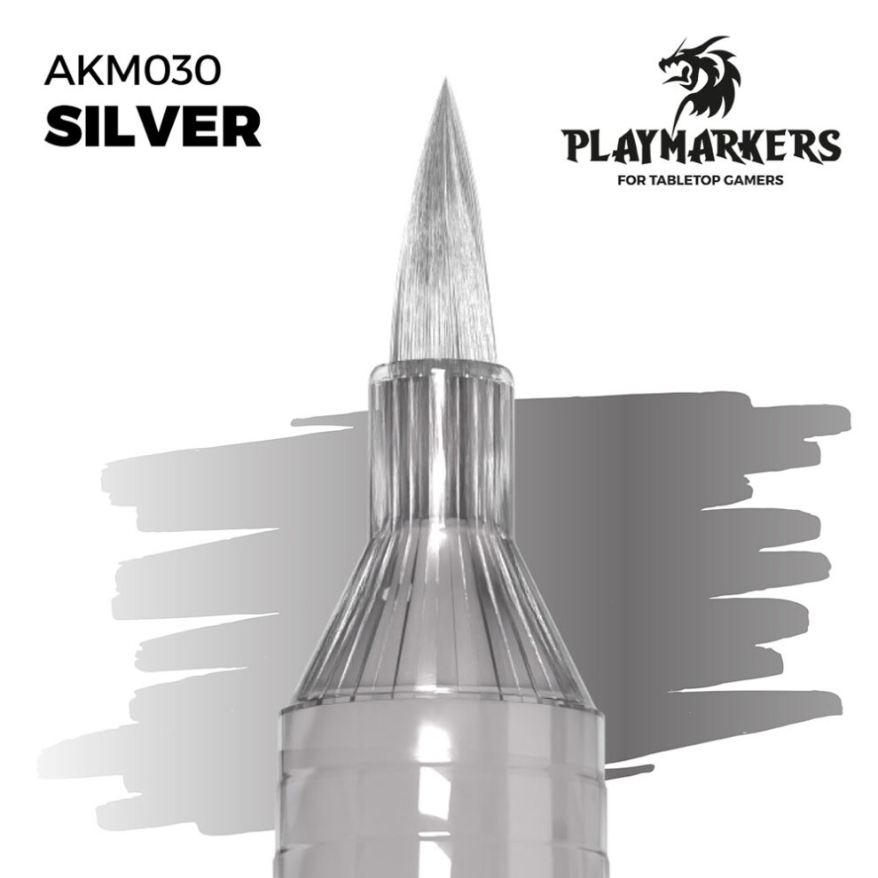 [AK AKM030] AK Interactive Playmarkers Silver Acrylic Paint Marker AKM030