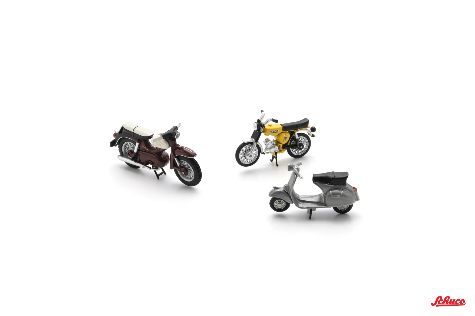 [SCU 450729900] Schuco : Motorcycle Set w. Kreidler Florett Super/Vespa GS/Simson S52