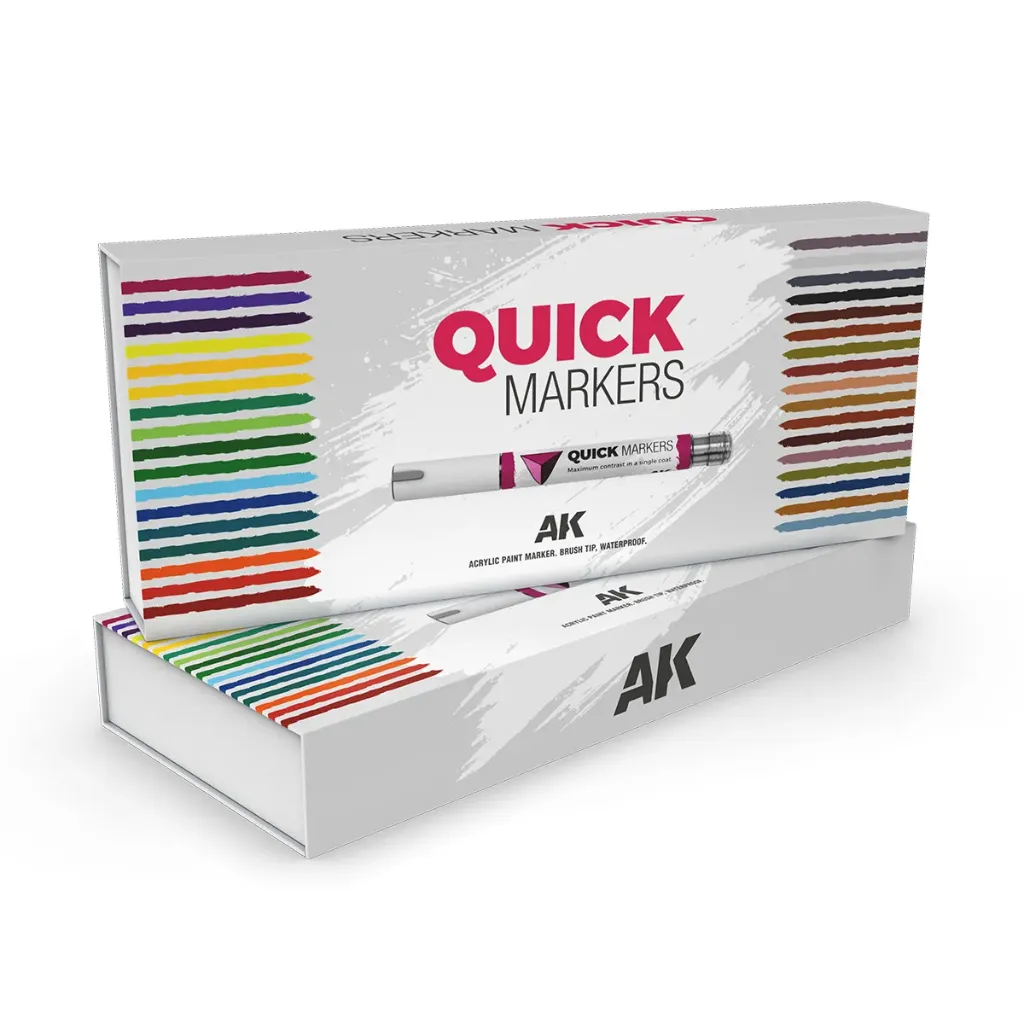 [AK AKMQ150] Ak Interactive : Collection Complète "Quick Markers - Full Range (34pcs)" │ Quick Markers