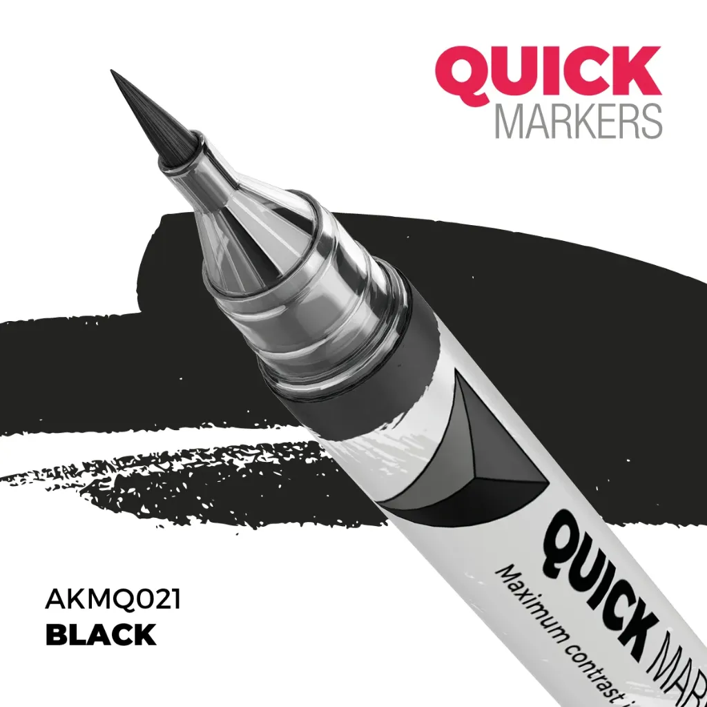 [AK AKMQ021] Ak Interactive : Black │ Quick Markers
