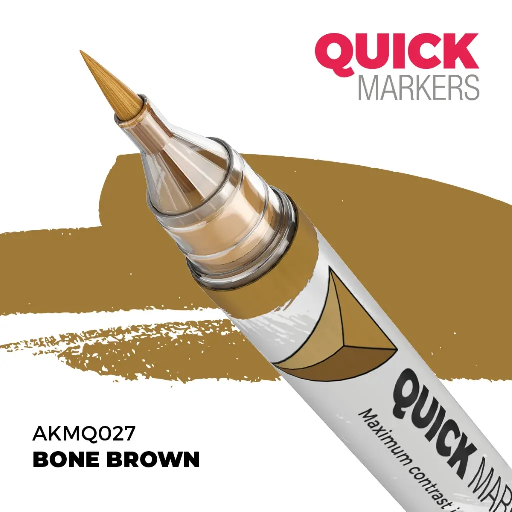 [AK AKMQ027] Ak Interactive : Bone Brown │ Quick Markers